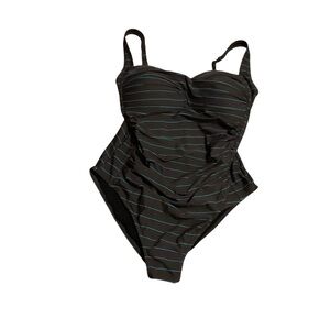 bond-eye Australia nip tuck striped‎ One Piece Swimsuit nautical nwot ruched